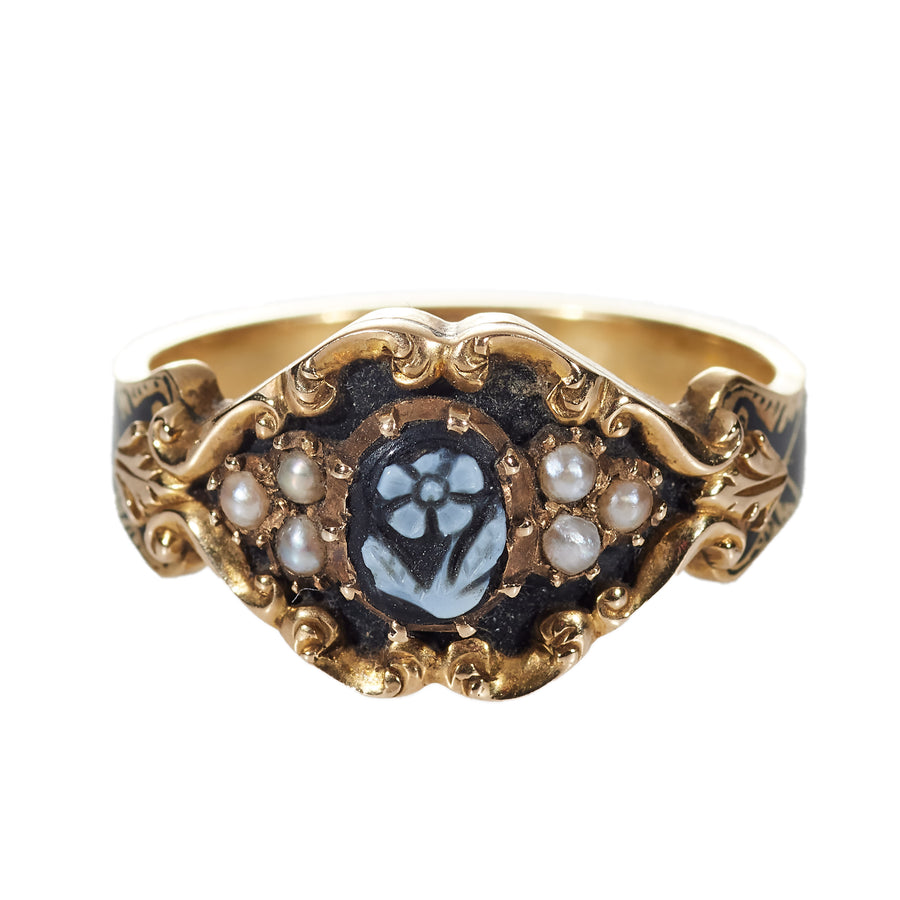 Forget Me Not Mourning Ring