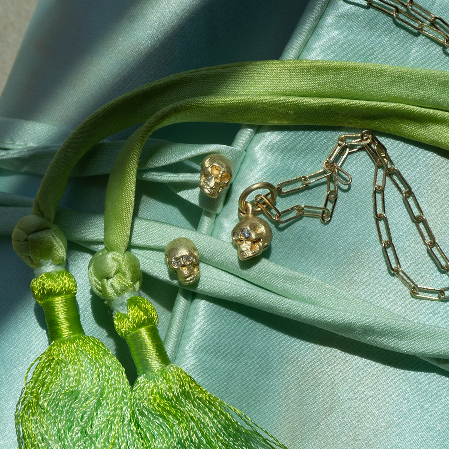 Silk Jewelry Roll, Key Lime